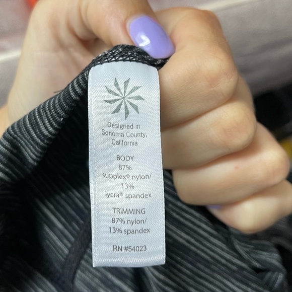 Athleta Mind Over Matter Carpi Leggings Space Dye Heathered Gray Striped… - Picture 4 of 8